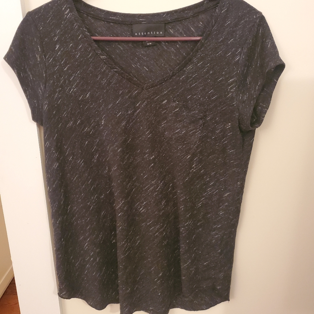 Attention: black T-shirt with pocket